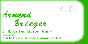 armand brieger business card